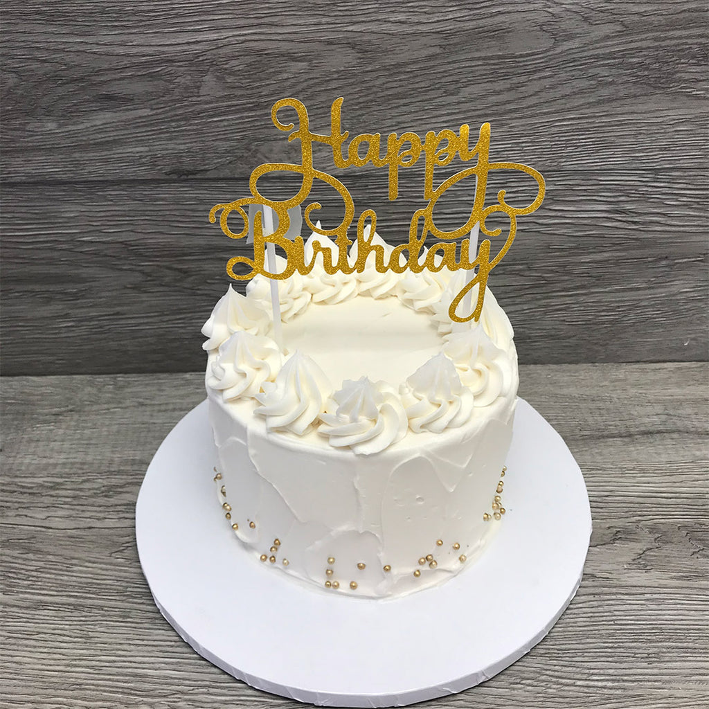 all white birthday cake