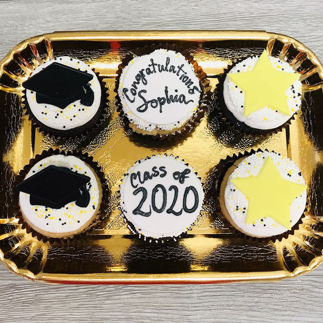 6 custom Graduation cupcakes (pickup only)
