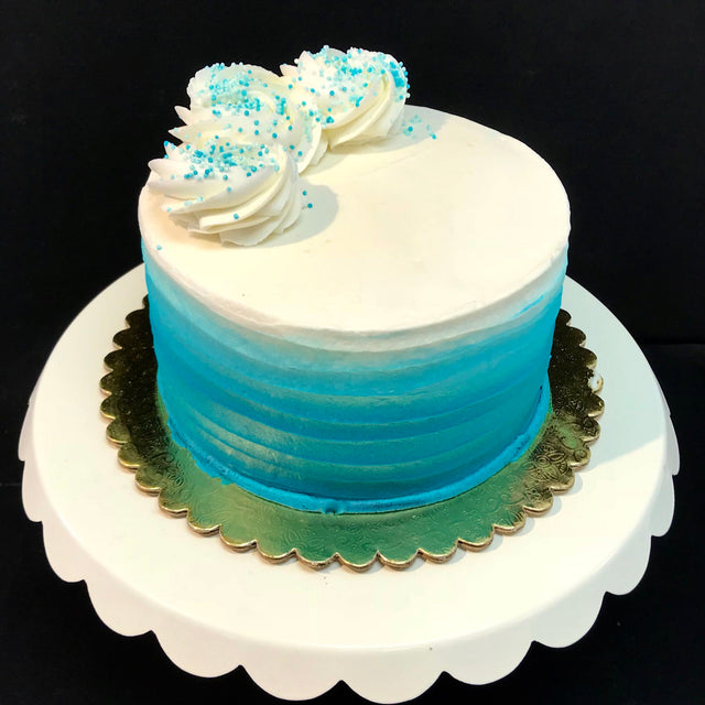 Teal Ombre Cake (With Swirls)