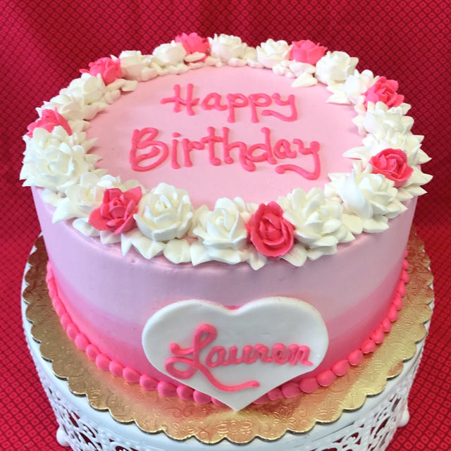 Pink Ombre Flower Cake